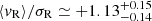 $ \langle v_{\mathrm{R}} \rangle / \sigma_{\mathrm{R}} \simeq +1.13^{+0.15}_{-0.14} $