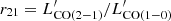 $ r_{21} = L^\prime_{\rm CO(2{-}1)}/L^\prime_{\rm CO(1{-}0)} $
