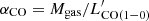 $ \alpha_{\rm CO} = M_{\rm gas}/L^\prime_{\rm CO(1{-}0)} $