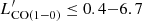 $ L^\prime_{\rm CO(1{-}0)} \leq 0.4{-}6.7 $