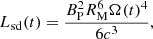 $$ \begin{aligned} L_{\rm sd}(t)=\frac{B_{\rm P}^2R_{\rm M}^6\Omega (t)^4}{6c^3}, \end{aligned} $$
