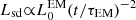 $ L_{\mathrm{sd}}{\propto}L_{0}^{\mathrm{EM}}(t/\tau_{\mathrm{EM}})^{-2} $