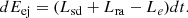 $$ \begin{aligned} dE_{\rm ej}=(L_{\rm sd}+L_{\rm ra}-L_e)dt. \end{aligned} $$