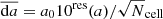 $ \overline{\mathrm{d}a}=a_{0}10^{\mathrm{res}}(a)/\sqrt N_{\mathrm{cell}} $