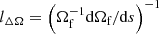 $ l_{\Delta\Omega}=\left(\Omega_\text{f}^{-1}\text{d}\Omega_\text{f}/ \text{d}s\right)^{-1} $