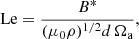 $$ \begin{aligned} \text{ Le}=\frac{B^*}{(\mu _0\rho )^{1/2}d\,\Omega _\text{a}}, \end{aligned} $$