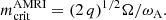 $$ \begin{aligned} m_\text{crit}^\text{AMRI}=(2\,q)^{1/2}\Omega /\omega _\text{A}. \end{aligned} $$
