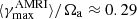 $ \langle \gamma_\text{max}^\text{AMRI}\rangle/\Omega_\text{a}\approx 0.29 $