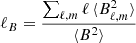 $$ \begin{aligned} \ell _B=\frac{\sum _{\ell ,m} \ell \, \langle B_{\ell ,m}^2\rangle }{\langle B^2\rangle } \end{aligned} $$