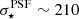 $ \sigma^{\mathrm{PSF}}_{\star} \sim 210 $