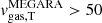 $ {v}^{\mathrm{MEGARA}}_{\mathrm{gas,T}} > 50 $