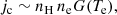 $$ \begin{aligned} j_{\rm c} \sim n_{\rm H} \, n_{\rm e} G(T_{\rm e}), \end{aligned} $$