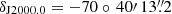 $ \delta_{\mathrm{J2000.0}} = -70\circ\,40{\prime}\,13{{\overset{\prime\prime}{.}}}2 $