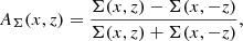 $$ \begin{aligned} A_{\Sigma } (x, z) = \frac{\Sigma (x, z) - \Sigma (x, -z)}{\Sigma (x, z) + \Sigma (x, -z)}, \end{aligned} $$
