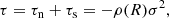 $$ \begin{aligned} \tau = \tau _{\rm n} + \tau _{\rm s} = - \rho (R) \sigma ^2, \end{aligned} $$