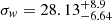 $ \sigma_w = 28.13^{+8.9}_{-6.64} $