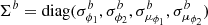$ \Sigma^b = \mathrm{diag}(\sigma^b_{\phi_1}, \sigma^b_{\phi_2}, \sigma^b_{\mu_{\phi_1}}, \sigma^b_{\mu_{\phi_2}}) $