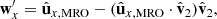 $$ \begin{aligned}&\mathbf w _x^{\prime } = \hat{\mathbf{u }}_{x,\mathrm{MRO}} - (\hat{\mathbf{u }}_{x,\mathrm{MRO}}\cdot \hat{\mathbf{v }}_2)\hat{\mathbf{v }}_2,\end{aligned} $$