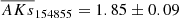$ \overline{AKs}_{154855} = 1.85\ {\pm}\ 0.09 $