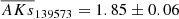 $ \overline{AKs}_{139573} = 1.85\ {\pm}\ 0.06 $
