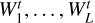 $W_1^t, \ldots ,W_L^t$