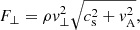 $$ \begin{aligned}&F_{\perp } = \rho v_{\perp }^2 \sqrt{c_{\rm s}^2 + v_{\rm A}^2}, \end{aligned} $$