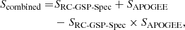 $$ \begin{aligned} \begin{split} S_{\mathrm{combined} } =&S_{\text{RC-GSP-Spec}} + S_{\mathrm{APOGEE} } \\& - S_{\text{RC-GSP-Spec}} \times S_{\mathrm{APOGEE} }, \end{split} \end{aligned} $$