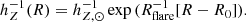 $$ \begin{aligned} h_Z^{-1}(R) = h_{Z,\odot }^{-1} \exp {(R_{\mathrm{flare} }^{-1}[R-R_0])}. \end{aligned} $$