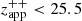 $ z^{++}_{\mathrm{app}} < 25.5 $