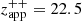 $ z^{++}_{\mathrm{app}}=22.5 $