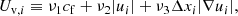 $$ \begin{aligned} U_{\mathrm{v},i}&\equiv \nu _1 c_{\rm f} + \nu _2 |u_i| + \nu _3 \Delta x_i |\nabla u_i| , \end{aligned} $$