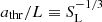 $ a_{\mathrm{thr}}/L \equiv S_{\mathrm{L}}^{-1/3} $