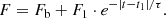 $$ \begin{aligned} F=F_{\rm b}+F_1\cdot e^{-|t-t_1|/\tau }. \end{aligned} $$
