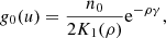 $$ \begin{aligned} g_0(u)&= \frac{n_0}{2 K_1(\rho )} \mathrm{e}^{- \rho \gamma }, \end{aligned} $$