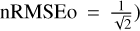 ${\rm{nRMSE}} = {1 \over {\sqrt 2 }}$