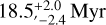 $18.5_{ - 2.4}^{ + 2.0}{\rm{Myr}}$
