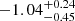 $ -1.04_{-0.45}^{+0.24} $
