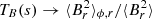 $ T_{B}(s) \rightarrow \langle B_r^2 \rangle_{\phi,r}/ \langle B_r^2 \rangle $