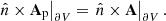 $$ \begin{aligned} \left. \hat{n}\times \mathbf A _\mathrm{p} \right|_{\partial V} = \left. \hat{n}\times \mathbf A \right|_{\partial V}. \end{aligned} $$