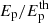 $ E_{\mathrm{p}}/E_{\mathrm{p}}^{\mathrm{th}} $