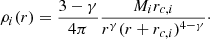 $$ \begin{aligned} \rho _i(r)=\frac{3-\gamma }{4\pi }\frac{M_{i}r_{c,i}}{r^\gamma (r+r_{c,i})^{4-\gamma }}\cdot \end{aligned} $$