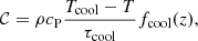 $$ \begin{aligned} \mathcal{C} = \rho c_{\rm P} \frac{T_{\rm cool} - T}{\tau _{\rm cool}} f_{\rm cool}(z), \end{aligned} $$