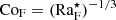 $ {\rm Co}_{\rm F}=({\rm Ra}_{\rm F}^\star)^{-1/3} $