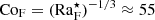 $ {\rm Co}_{\rm F} = ({\rm Ra}_{\rm F}^\star)^{-1/3}\approx 55 $