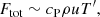 $$ \begin{aligned} F_{\rm tot} \sim c_{\rm P} \rho u T^\prime , \end{aligned} $$