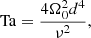 $$ \begin{aligned} \mathrm{Ta} = \frac{4\Omega _0^2 d^4}{\nu ^2}, \end{aligned} $$