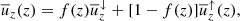 $$ \begin{aligned} \overline{u}_z(z) = f(z) \overline{u}_z^\downarrow + [1-f(z)] \overline{u}_z^\uparrow (z), \end{aligned} $$