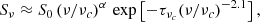$$ \begin{aligned} S_\nu \approx S_{0}\left(\nu /\nu _c\right)^\alpha \,\exp \left[-\tau _{\nu _c}(\nu /\nu _c)^{-2.1}\right], \end{aligned} $$