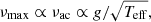 $$ \begin{aligned} \nu _{\rm max} \propto \nu _{\rm ac} \propto g / \sqrt{T_{\rm eff}}, \end{aligned} $$
