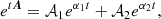 $$ \begin{aligned} e^{t\boldsymbol{A}} = \mathcal{A} _1 e^{\alpha _1 t} + \mathcal{A} _2 e^{\alpha _2 t}, \end{aligned} $$
